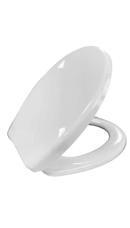 Universal Toilet Seat White Plastic Oval Soft Close Bathroom Seat Fittings Durable Easy Clean Comfortable Replacement WC Cover