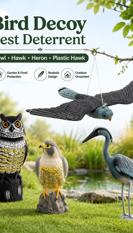 Plastic Hawk  Bird Decoy Pest Deterrent Garden Pond Pigeon Crow Cat Scarer Outdoor Ornament