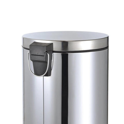 30L Stainless Steel Pedal Bin with Removable Inner Bucket, Hands-Free Foot Pedal Trash Can for Kitchen, Office, Bathroom, Home Waste Disposal, Durable Hygienic Rubbish Bin