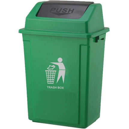 BPA-Free Recycling Bin 30L – Green Plastic Swing Lid Dustbin for Kitchen Office & Commercial Spaces