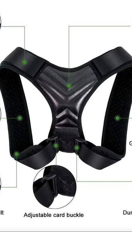 Adjustable Back & Shoulder Support Belt Large, Lightweight Posture Support Strap for Men Women, Home Office & Daily Wear