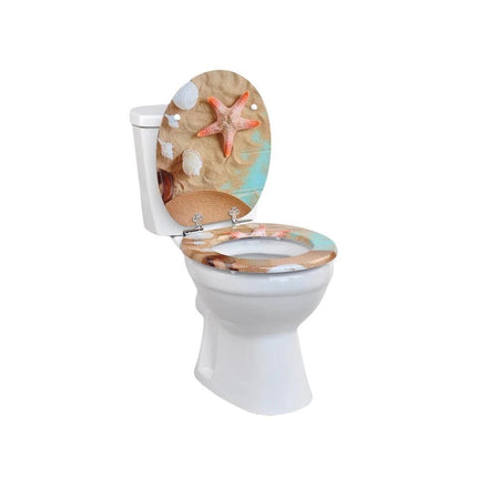 18 Inch Universal Bathroom MDF Toilet Seat Wooden WC Seat with Easy Fit Design and Fittings Durable Comfortable Smooth Finish Replacement Accessory