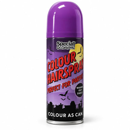 Temporary Hair Colour Spray 200ml Washable Coloured Hairspray for Halloween Fancy Dress Party Festival and Cosplay Green Purple White Black