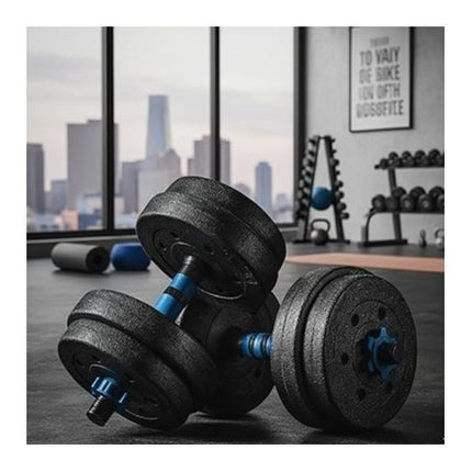 40KG Adjustable Dumbbell & Barbell Set with Connecting Rod – Home Gym Weights