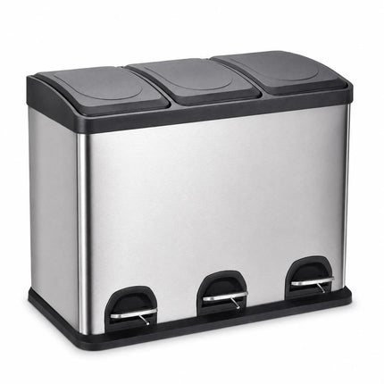 Stainless Steel Pedal Bin – Multi Compartment Recycling Waste Bin