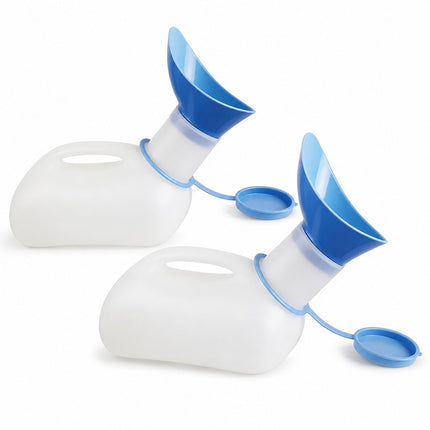 Unisex Portable Urinal Bottle 1L with Lid & Funnel Reusable Travel Pee Container for Patients, Elderly, Camping & Emergency Use