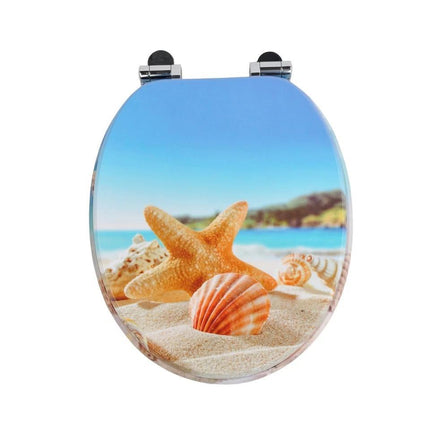 18 Inch Universal Bathroom MDF Toilet Seat Wooden WC Seat with Easy Fit Design and Fittings Durable Comfortable Smooth Finish Replacement Accessory