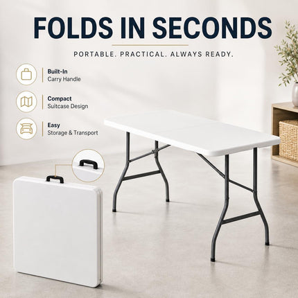 6ft Heavy Duty Folding Table – White