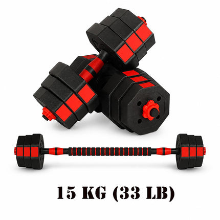 15KG Adjustable Dumbbell & Barbell Set
