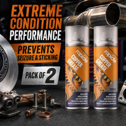 Copper Grease Spray High Temperature 250ml Anti Seize Metal Protection Aerosol Brake Squeak Prevent Rust Spray Automotive Pack of 1 or 2