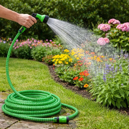 Expandable Garden Hose Pipe 150ft with 8-Function Spray Nozzle – Flexible Water Hose