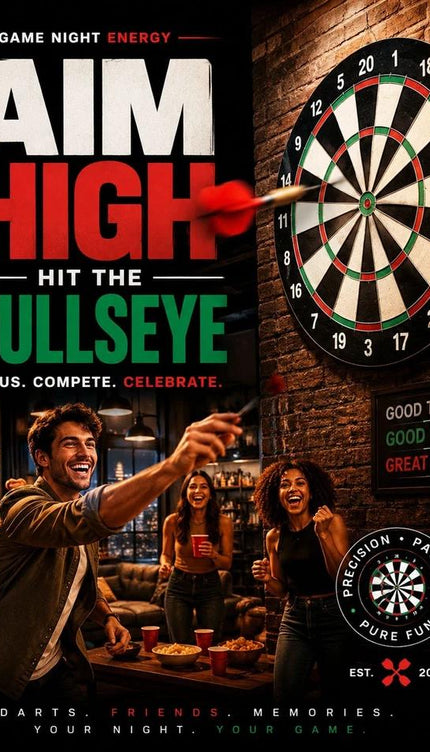 17" Double Sided Dart Board Set with 6 Darts for Indoor Play Classic Round Target Game for Family Fun & Parties Easy to Hang & Clear Scoring Layout