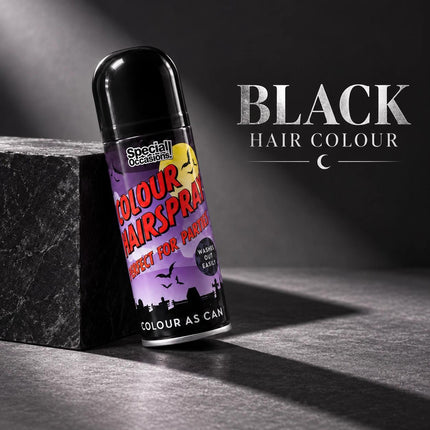 Temporary Hair Colour Spray 200ml Washable Coloured Hairspray for Halloween Fancy Dress Party Festival and Cosplay Green Purple White Black
