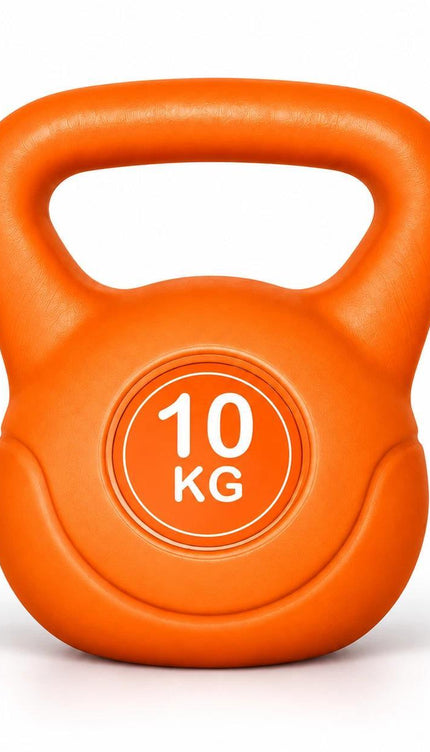10KG Orange Vinyl Coated Kettlebell – Home Gym Exercise Weight
