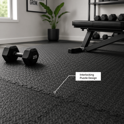 EVA Interlocking Foam Floor Mats 60 x 60 x 1cm Puzzle Exercise Flooring Tiles for Home Gym Yoga Fitness Garage