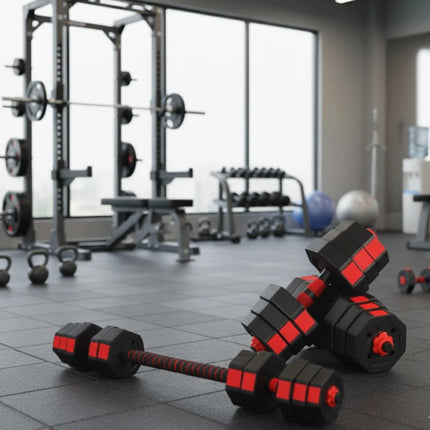 Adjustable Octagonal Dumbbell Set-Red