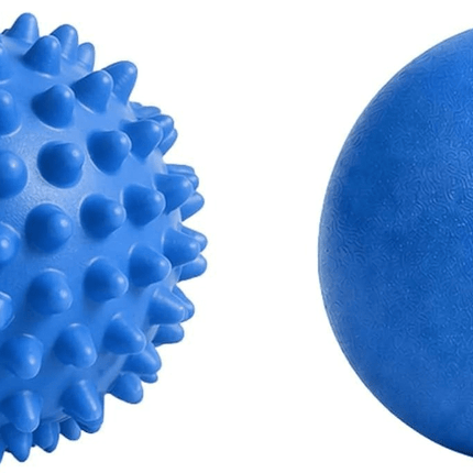 Massage Ball Set Blue 6.1cm & 7cm Deep Tissue Trigger Point Lacrosse Spiky Balls for Muscle Recovery Gym Yoga