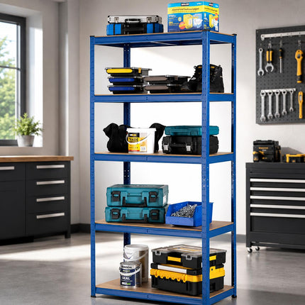 5-Tier Garage Heavy Duty Storage Shelving Unit – Galvanized Steel Metal Rack for Garage, Warehouse, Workshop & Home Storage