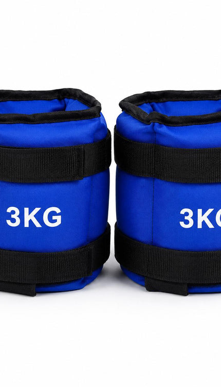 Blue Adjustable Ankle & Wrist Weights – Pair (0.5kg–3kg)