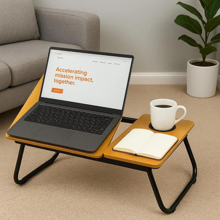 Foldable Laptop Table – Brown