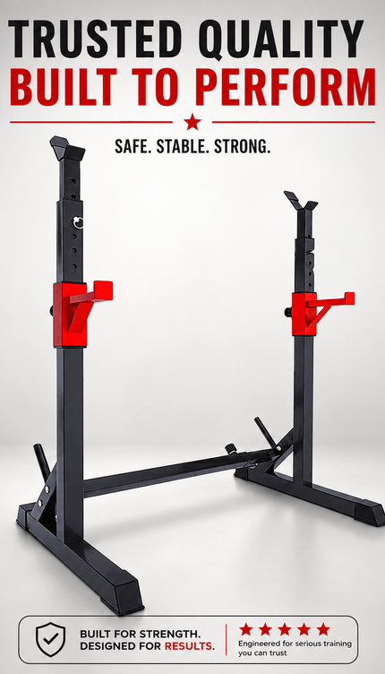 Adjustable Barbell Squat Rack Stands for Bench Press, Weight Lifting and Home Gym Strength Training