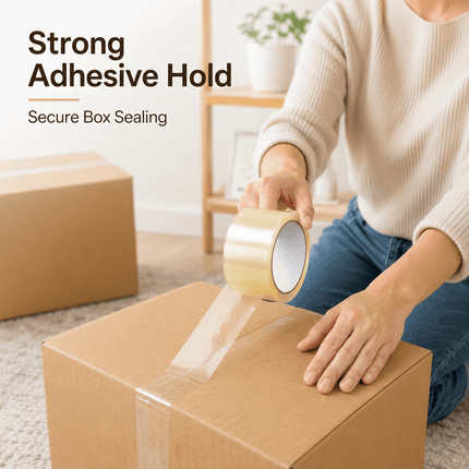 Parcel Packing Tape Strong Adhesive Box Sealing Tape 48mm × 66m for Moving Storage & Shipping