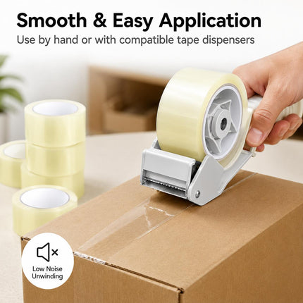 Clear Parcel Tape 48mm x 66m Strong Packing Tape for Boxes | Transparent Packaging Tape for Moving, Shipping, Storage & Dispatch