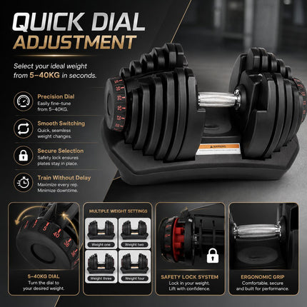 Adjustable Quick Dial Dumbbell – 24kg/40kg