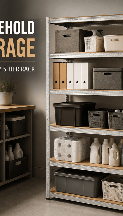 5 Tier Adjustable Steel Shelving Unit – 150 × 70 × 30cm, Silver