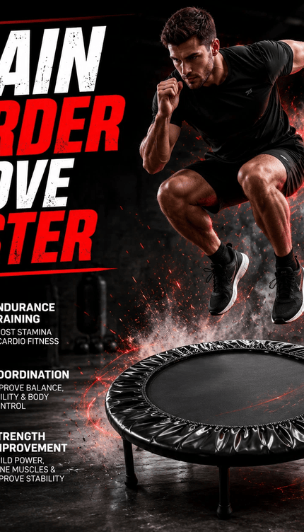 40 Inch Black Mini Fitness Trampoline Portable Cardio Workout Exercise Rebounder for Home Gym Indoor