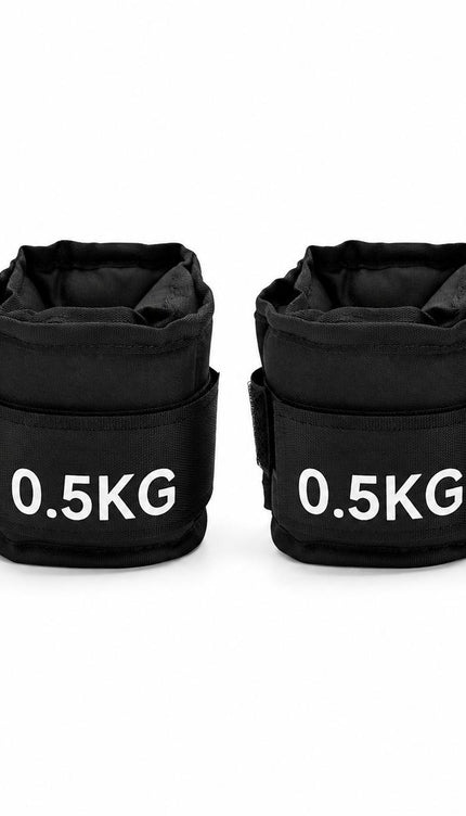 Black Ankle Wrist Weights Pair Adjustable Straps for Walking Running Yoga Gym Fitness Training 0.5kg-3kg