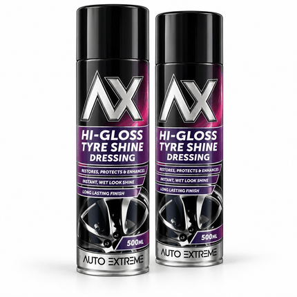 Tyre Shine Spray 500ml High Gloss Wet Look Tyre Dressing, Easy Aerosol Application – Pack of 1 or 2