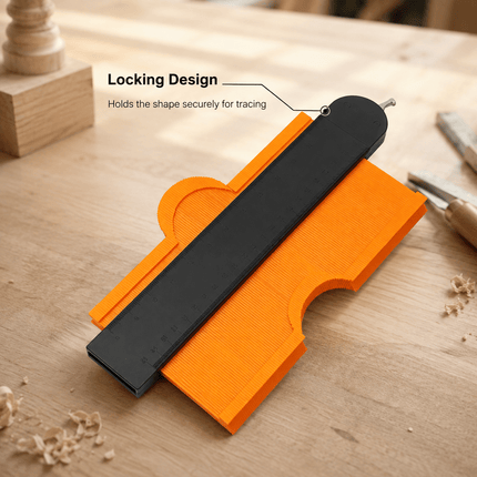 10 Inch Contour Gauge with Lock, ABS Shape Duplicator Profile Measuring Tool with Inch & CM Scale for Tiling, Laminate Flooring, Carpentry and DIY
