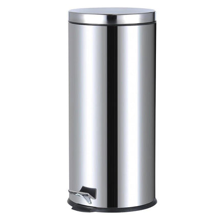 30L Stainless Steel Pedal Bin with Removable Inner Bucket, Hands-Free Foot Pedal Trash Can for Kitchen, Office, Bathroom, Home Waste Disposal, Durable Hygienic Rubbish Bin