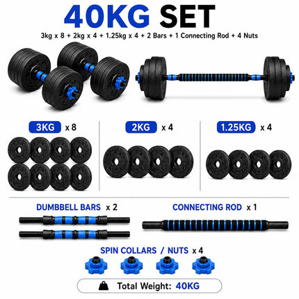 Adjustable Dumbbell & Barbell Set