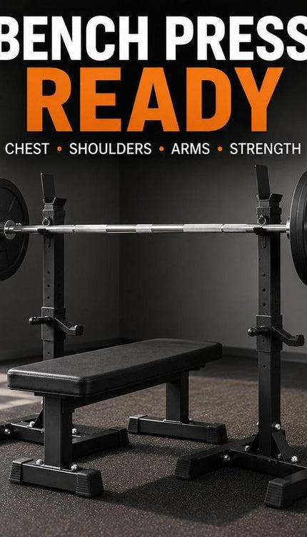 Adjustable Barbell Rack Squat Stand Weight Lifting Bench Press Home Gym Multi-Purpose Workout Station