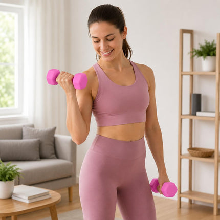 Neoprene Dumbbells Set Of 2 – Durable Iron Hand Weights with Anti-Slip Grip for Home Gym, Aerobic Workout & Fitness Training