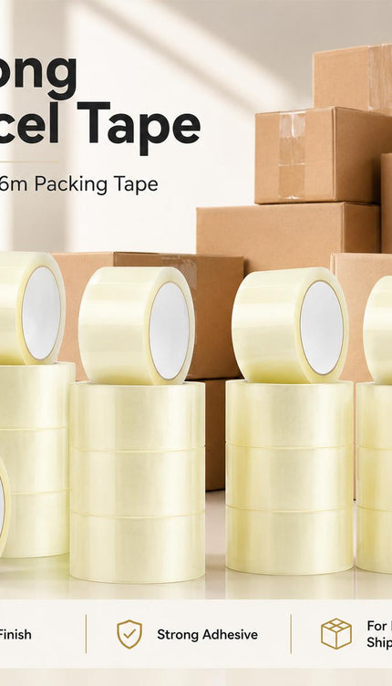 Clear Parcel Tape 48mm x 66m Strong Packing Tape for Boxes