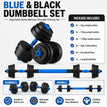 blue & black dumbbell