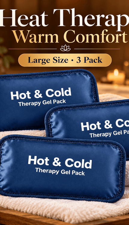 3 Pack Large Reusable Hot & Cold Gel Packs Compress Shoulder Knee Back Elbow Ankle