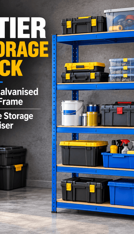 5 Tier Heavy Duty Blue Storage Shelving Rack –150 x 70 x 30 cm or 180 x 90 x 40 cm, Pack of 1/2/3