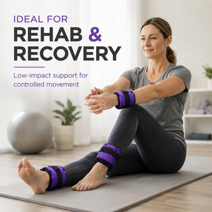Ankle Wrist Weights Pair Purple Adjustable Leg Weights Straps for Walking Running Yoga Gym Fitness Training Home Workout 0.5kg-3kg