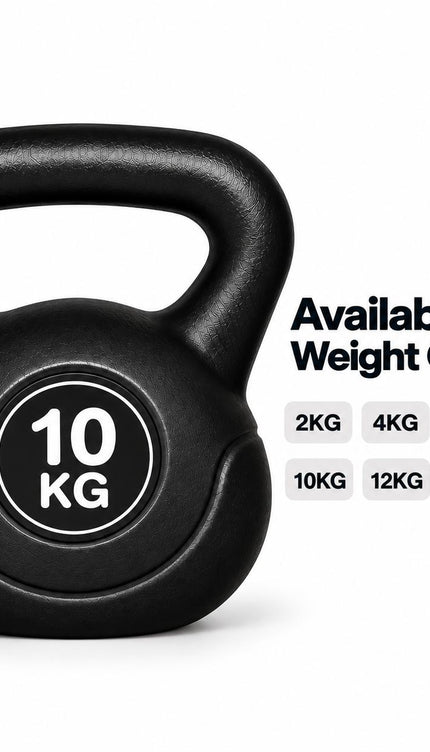 Kettlebell Weights 2KG-20KG Black Vinyl Coated Cement