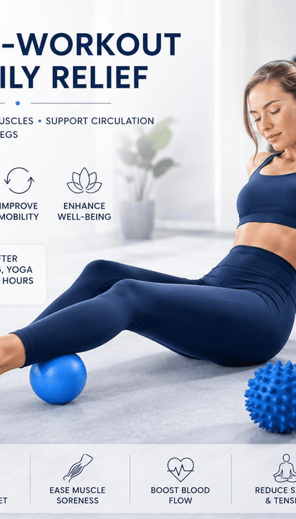 Massage Ball Set Blue Muscle Relieve Pain Therapy Lacrosse Spiky Balls 6.1 & 7cm