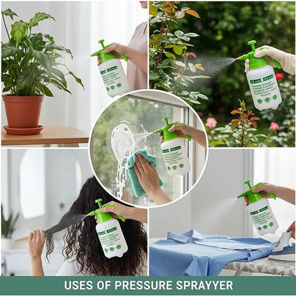 1L/3L Garden Pressure Sprayer Portable Hand Pump Bottle for Chemicals, Weed Killer, Fertilizers, Pesticides, Watering Plants, Lightweight Outdoor Spray Tool for Lawn, Garden, Patio, Plant Care