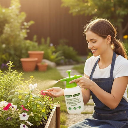 1L/3L Garden Pressure Sprayer Portable Hand Pump Bottle for Chemicals, Weed Killer, Fertilizers, Pesticides, Watering Plants, Lightweight Outdoor Spray Tool for Lawn, Garden, Patio, Plant Care