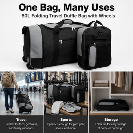 80L Rolling Duffle Bag