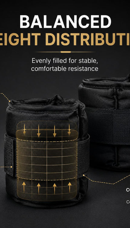 Black Ankle Wrist Weights Pair Adjustable Straps for Walking Running Yoga Gym Fitness Training 0.5kg-3kg