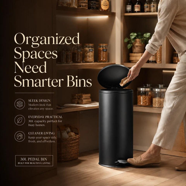 30L Pedal Bin with Inner Bucket