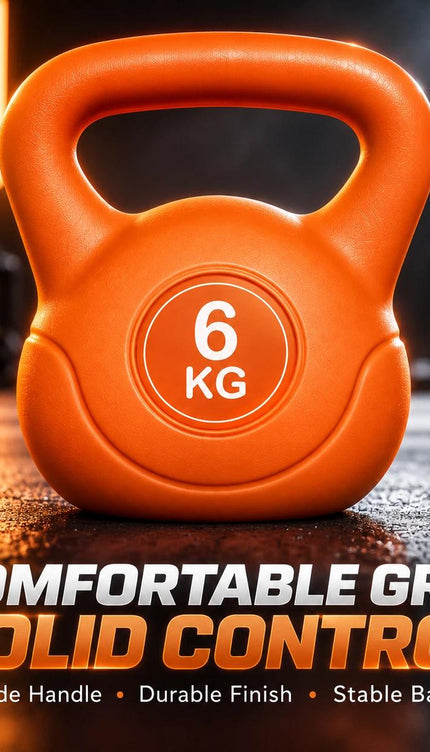 Orange Vinyl Coated Kettlebell – 2KG to 12KG